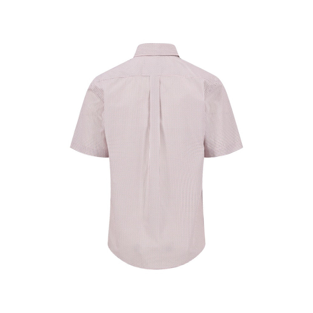 Fynch Hatton 1603 6121 464 Magnolia Minimal Print Short Sleeve Casual Shirt