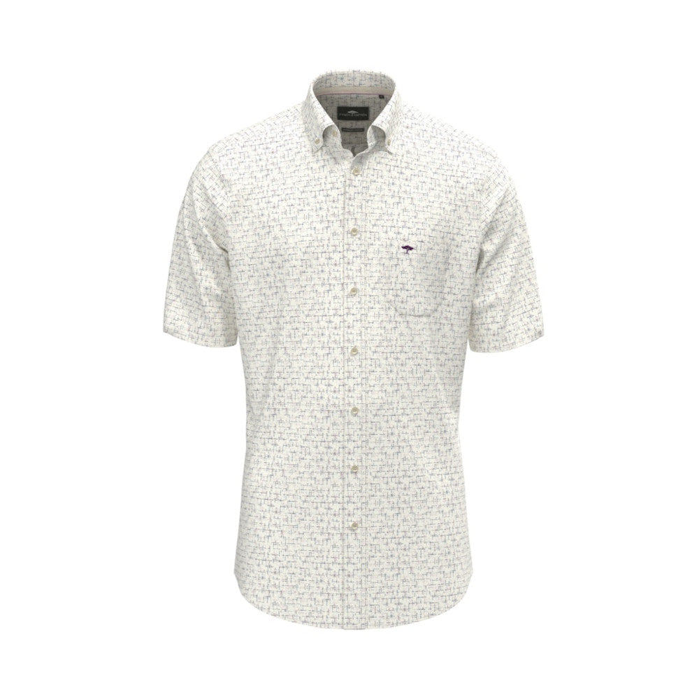 Fynch Hatton 1603 8341 464 Magnolia Graphic Print Short Sleeve Casual Shirt