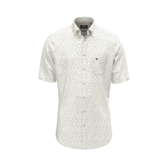 Fynch Hatton 1603 8341 464 Magnolia Graphic Print Short Sleeve Casual Shirt