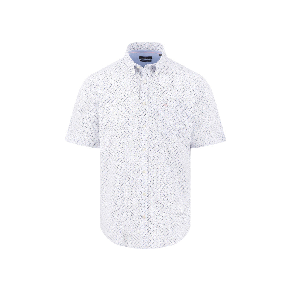 Fynch Hatton 1613 5111 464 Magnolia Seasonal Combi Print Short Sleeve Casual Shirt