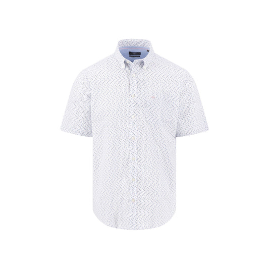Fynch Hatton 1613 5111 464 Magnolia Seasonal Combi Print Short Sleeve Casual Shirt