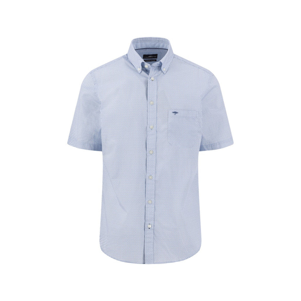 Fynch Hatton 1603 6121 653 New Breeze Minimal Print Short Sleeve Casual Shirt