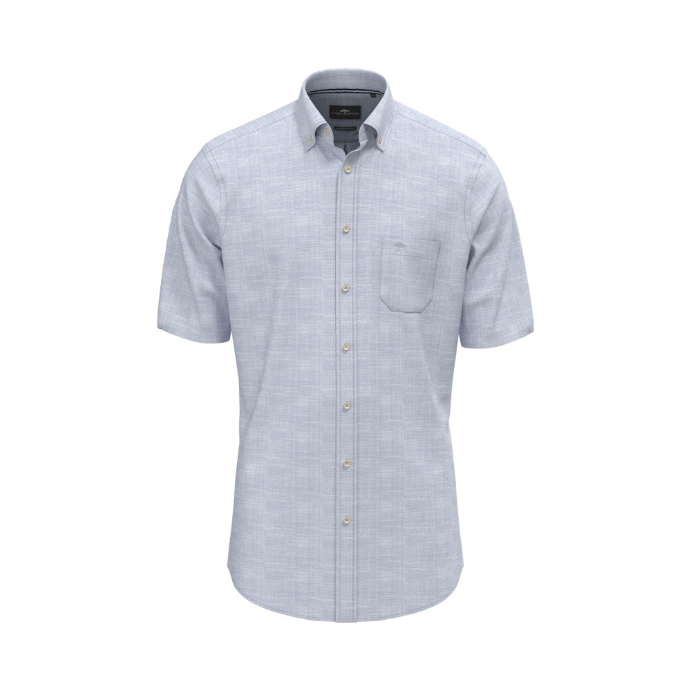 Fynch Hatton 1604 8091 653 New Breeze Solid Slub Short Sleeve Casual Shirt