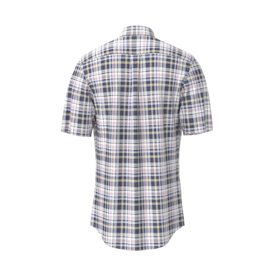 Fynch Hatton 1603 8301 655 Horizon Poplin Check Short Sleeve Casual Shirt