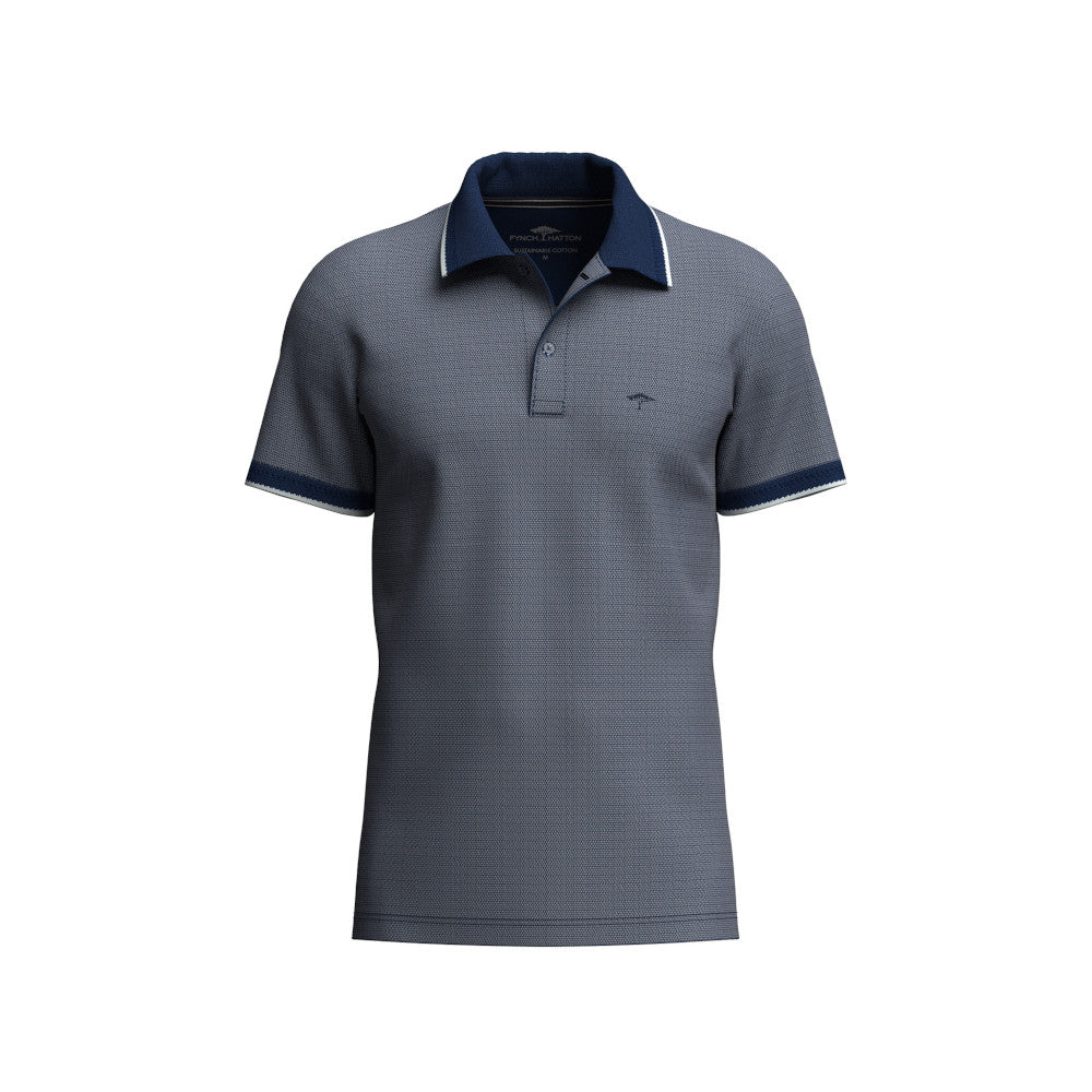 Fynch Hatton 1603 1904 672 Midnight Two Tone Polo Shirt