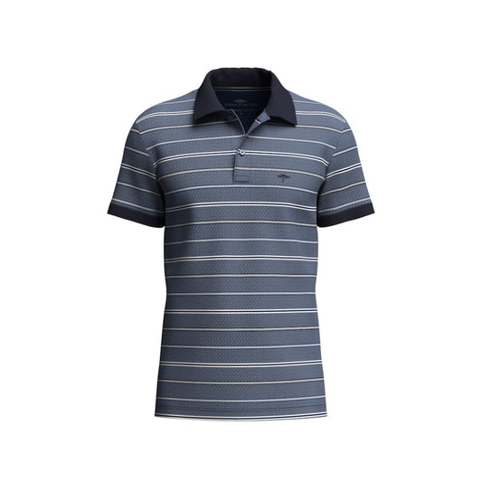 Fynch Hatton 1603 1906 672 Midnight 2 Tone Stripe Polo Shirt