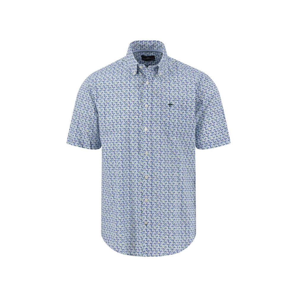 Fynch Hatton 1604 5071 727 Pine Green Premium Retro Short Sleeve Casual Shirt