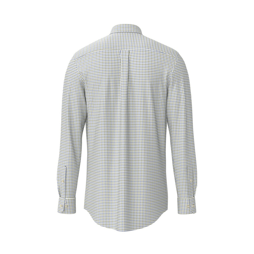 Fynch Hatton 1602 8200 740 Avocado Poplin Check Casual Shirt