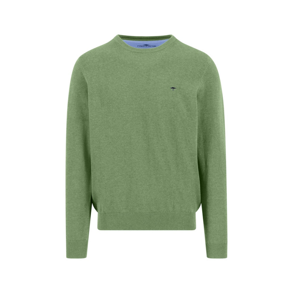 Fynch Hatton 1613 210 740 Avocado Supefine Crew Neck