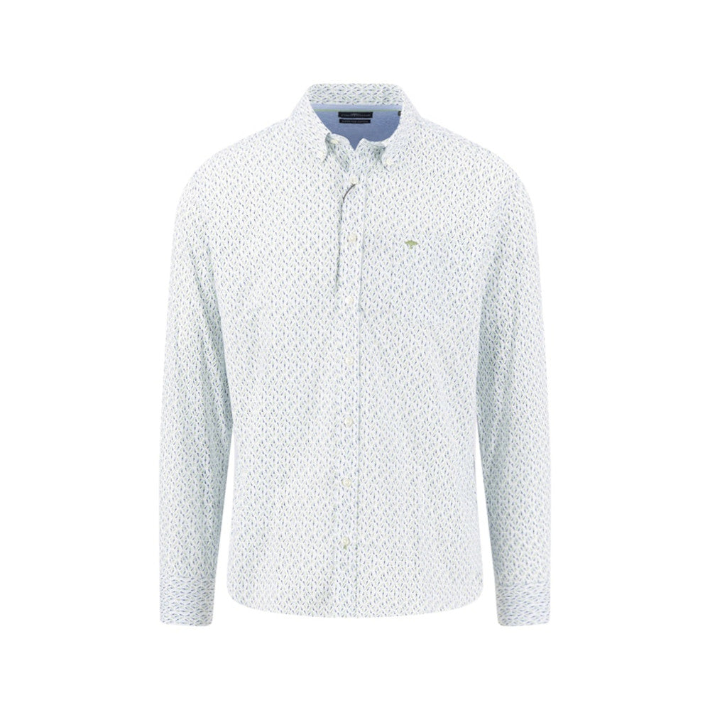 Fynch Hatton 1613 5110 740 Avocado Combi Print Casual Shirt