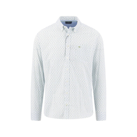 Fynch Hatton 1613 5110 740 Avocado Combi Print Casual Shirt