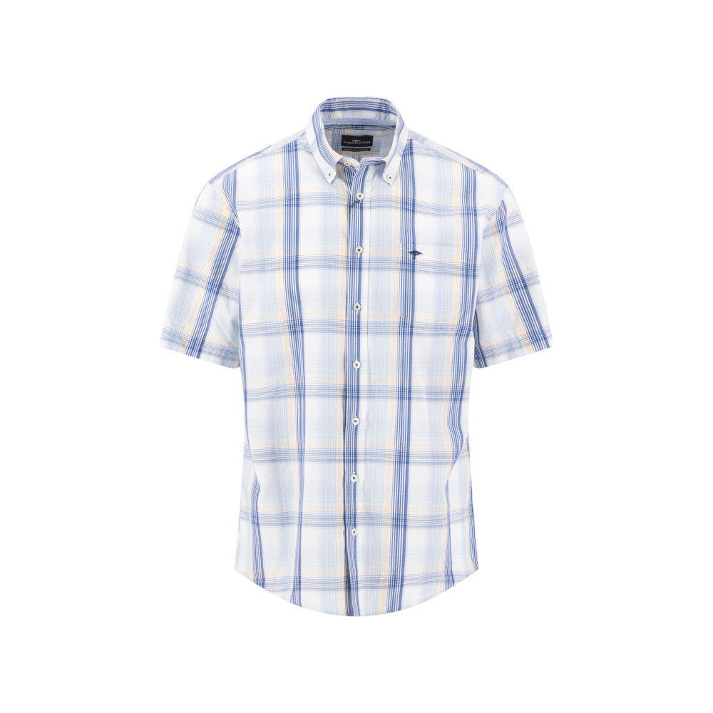 Fynch Hatton 1604 5041 744 Mint Colorful Poplin Check Short Sleeve Casual Shirt