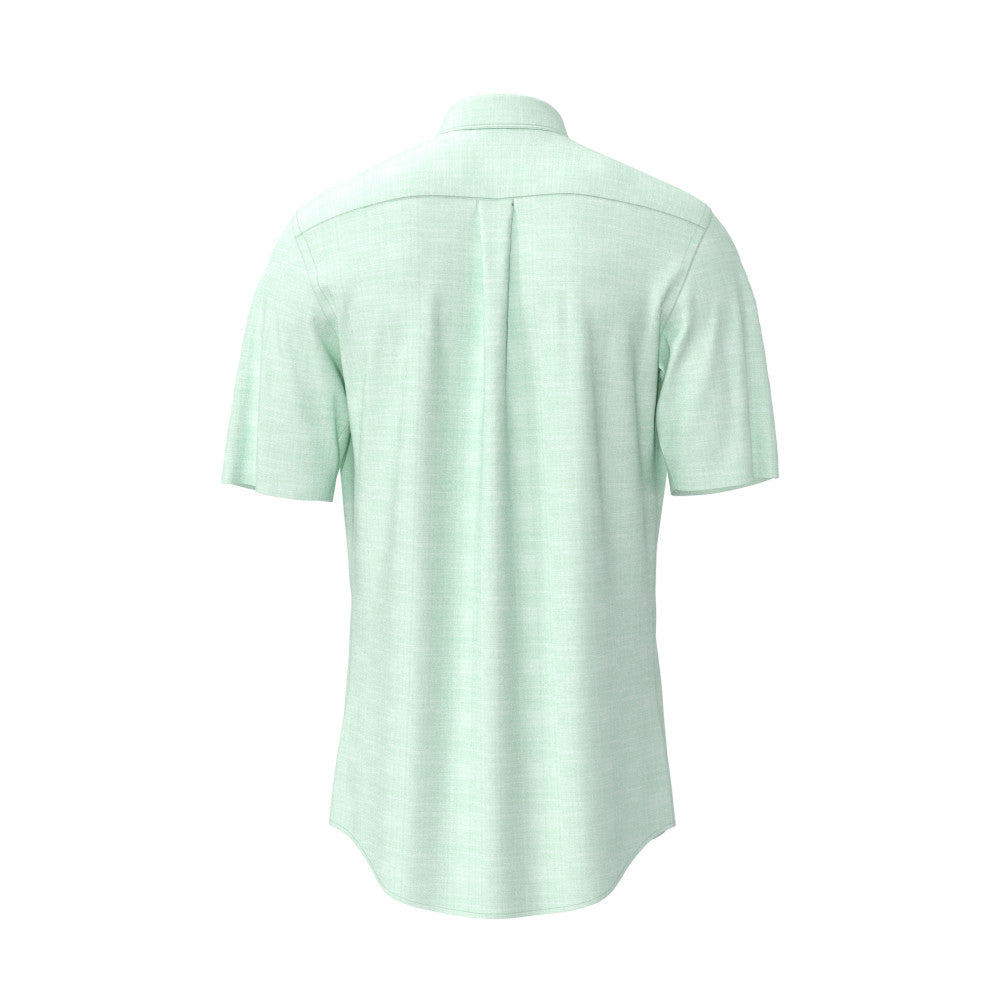 Fynch Hatton 1604 8091 744 Mint Solid Slub Short Sleeve Casual Shirt