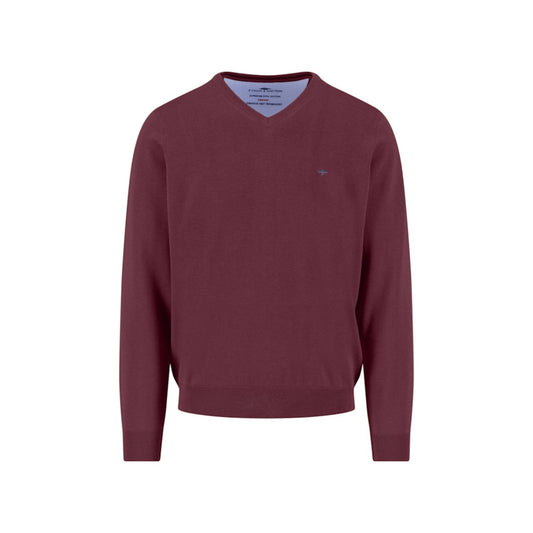 Fynch Hatton 1514 211 368 Deep Merlot Super Fine V-Neck
