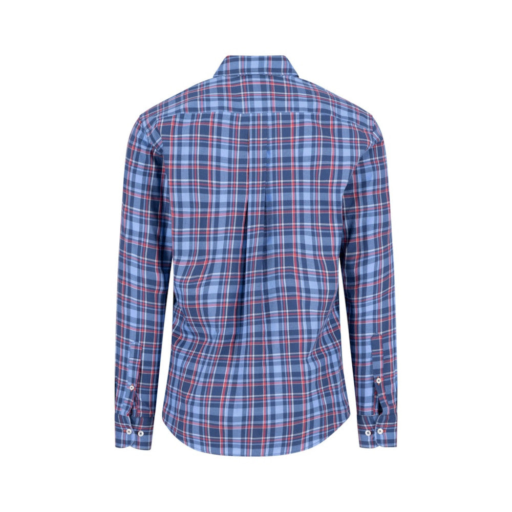 Fynch Hatton 1508 6270 415 Berry Twill Check Long Sleeve Shirt