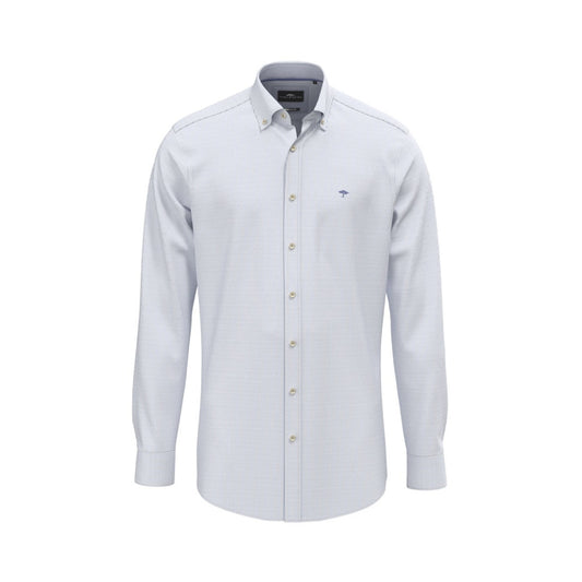 Fynch Hatton 1508 8320 604 Crystal Blue Oxford Stripe Long Sleeve Shirt