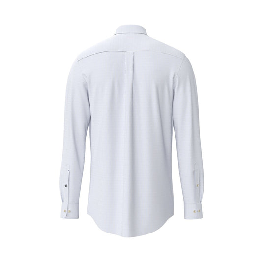 Fynch Hatton 1508 8320 604 Crystal Blue Oxford Stripe Long Sleeve Shirt