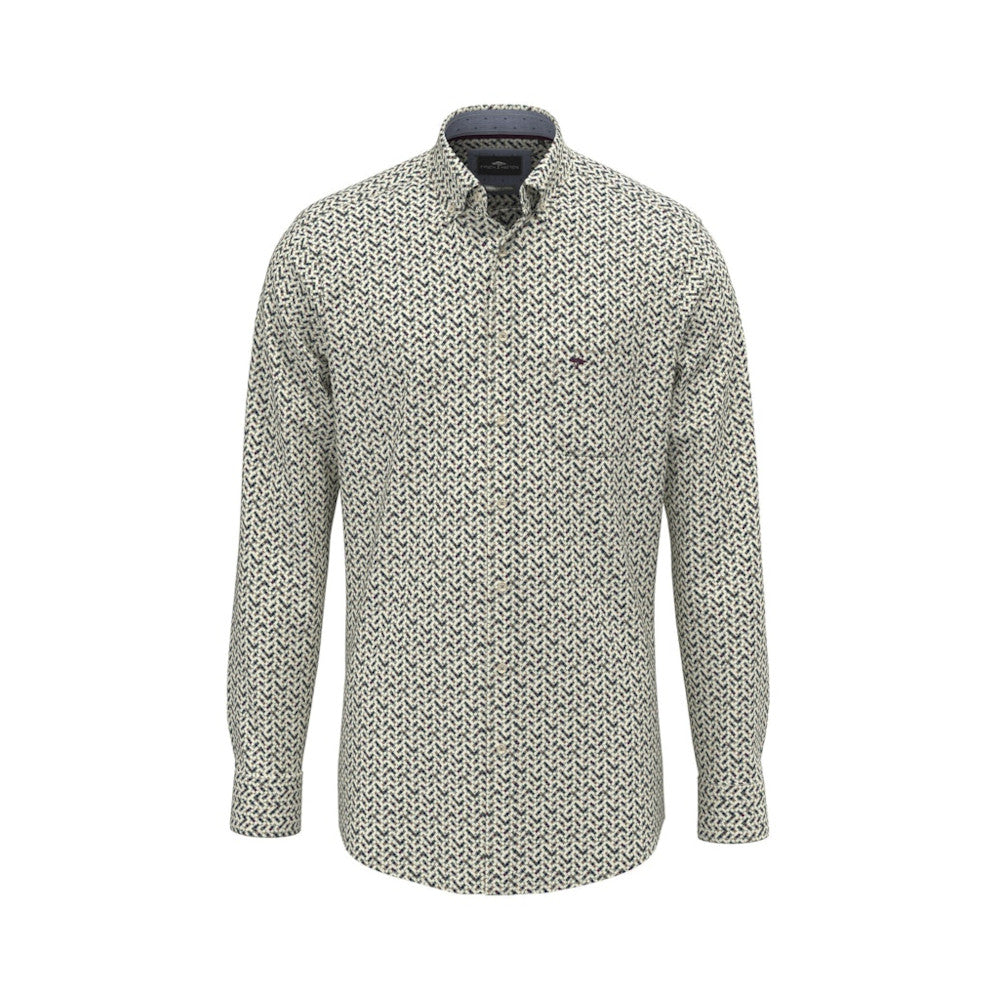 Fynch Hatton 1509 8930 736 Dark Leaf Colorful Long Sleeve Shirt