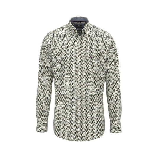 Fynch Hatton 1509 8930 736 Dark Leaf Colorful Long Sleeve Shirt