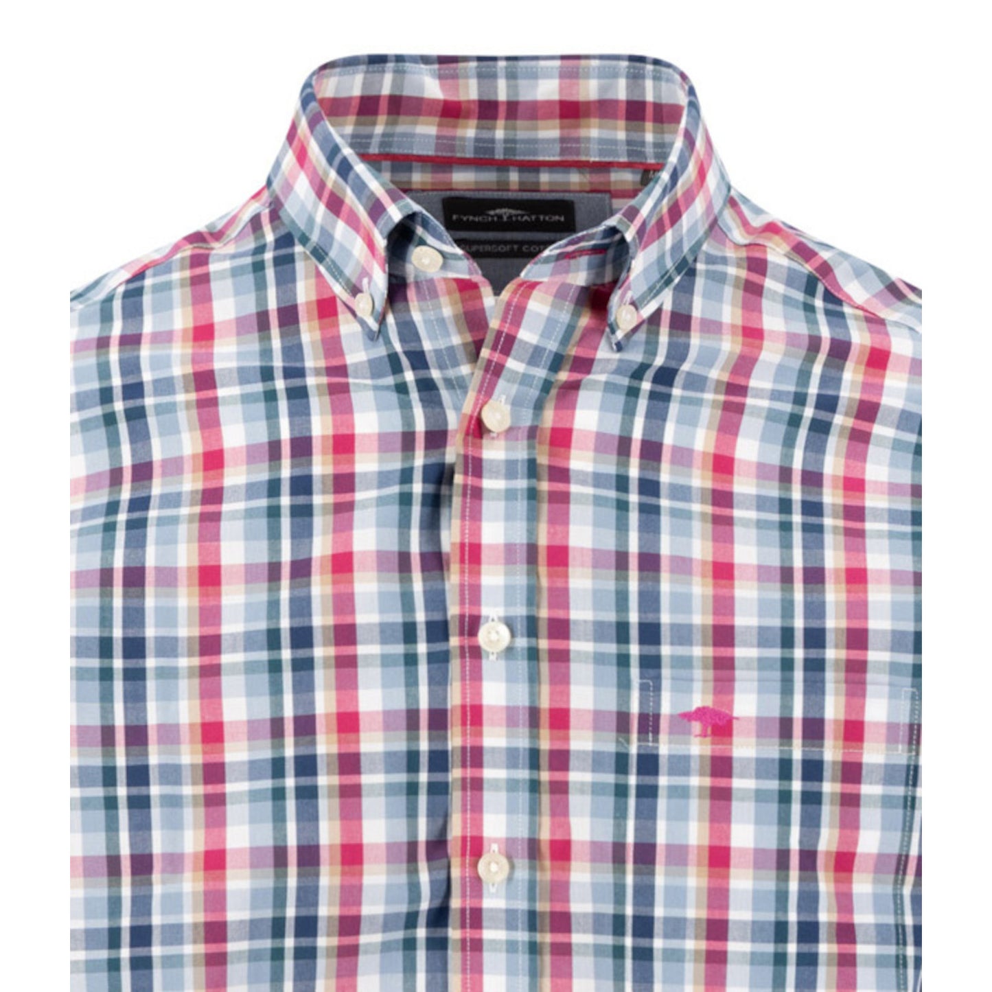 Fynch Hatton 1608 5330 416 Grape Multicolor Check Casual Shirt