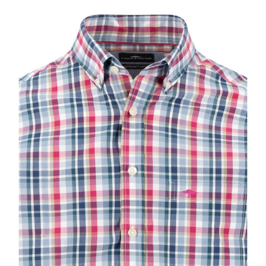 Fynch Hatton 1608 5330 416 Grape Multicolor Check Casual Shirt