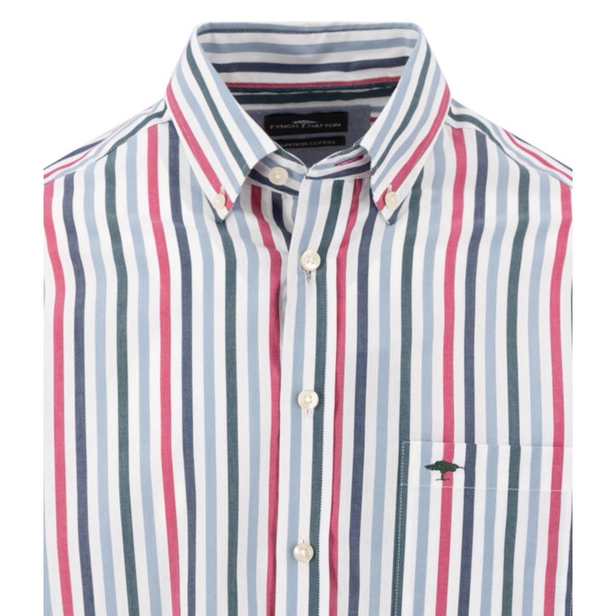 Fynch Hatton 1614 5310 660 Air Blue Multicolor Stripes Casual Shirt