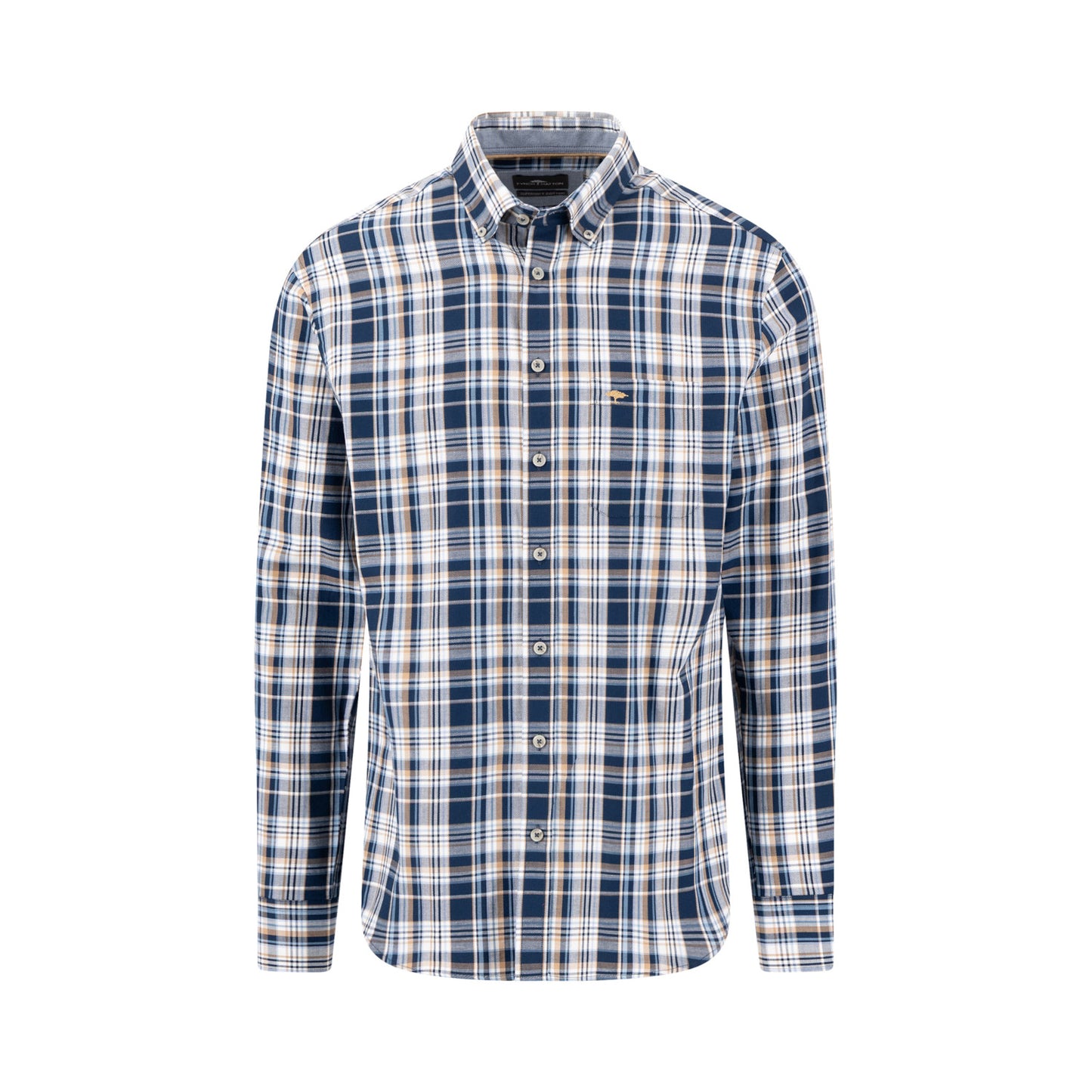 Fynch Hatton 1608 5360 685 Navy Twill Check Casual Shirt