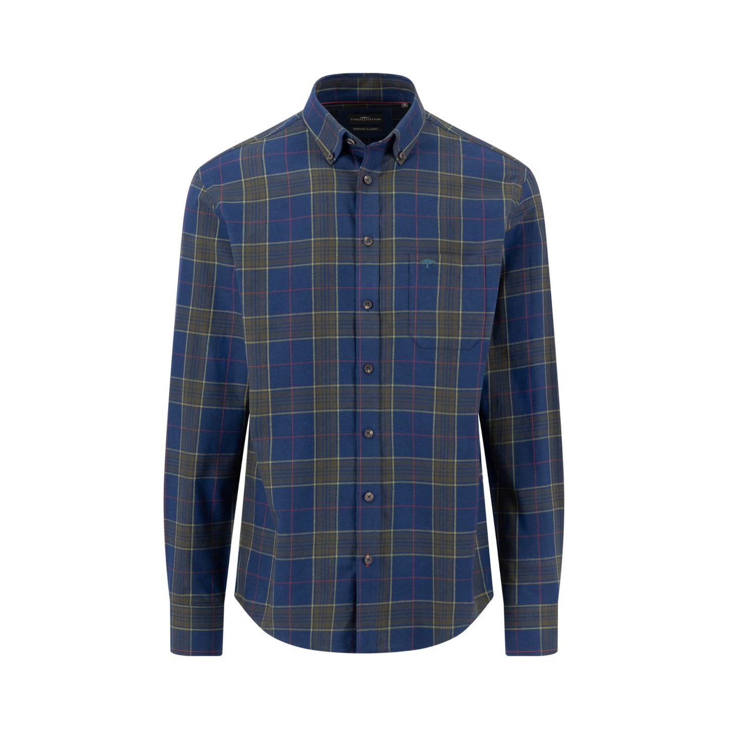 Fynch Hatton 1610 5500 685 Navy Dark Check Casual Shirt