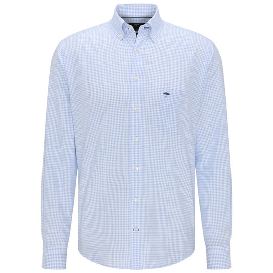 Fynch Hatton 1000 5500 5520 White & Blue Oxford Check Shirt