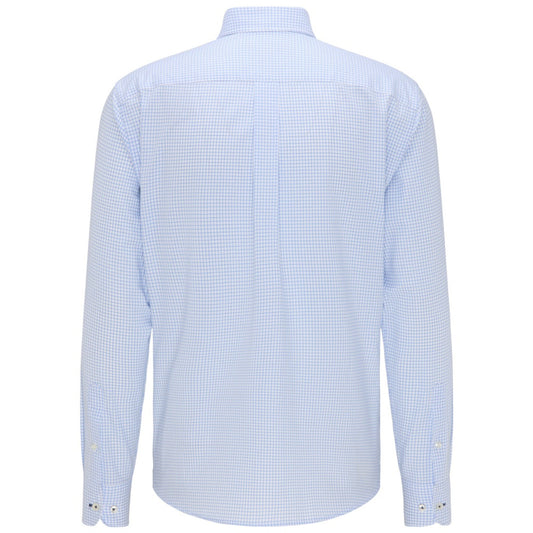Fynch Hatton 1000 5500 5520 White & Blue Oxford Check Shirt