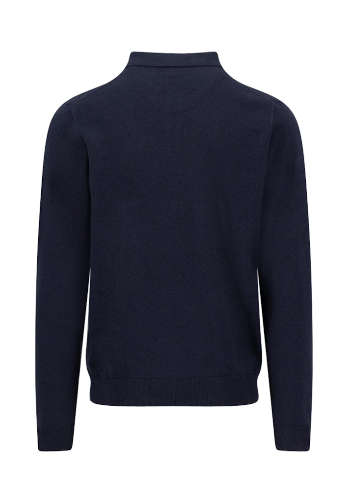Fynch Hatton Sfpk 242 690 Navy Long Sleeve Superfine Polo Shirt