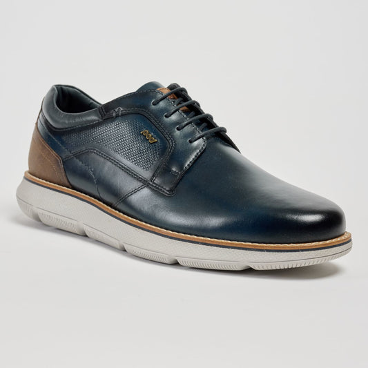 Pod Finch Navy Leather Trainers