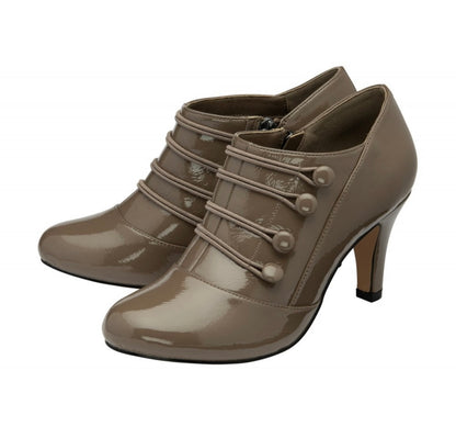 Lotus ULS418 Gem Taupe Patent Casual Shoes