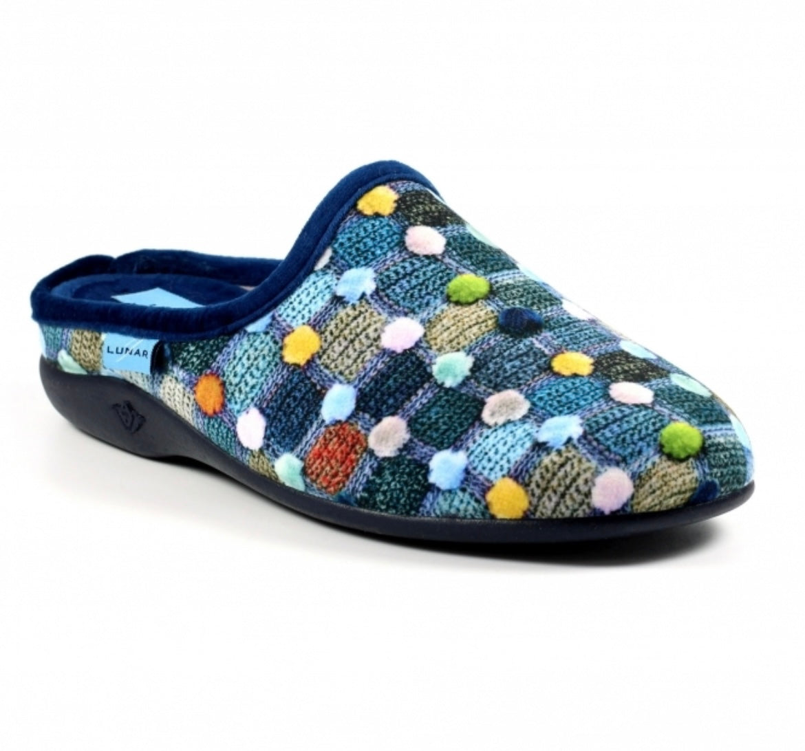 Lunar KLA096 Crackle Blue Slippers