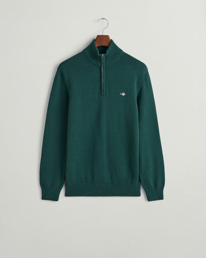 Gant 8030170 374 Tartan Green Casual Cotton Half Zip