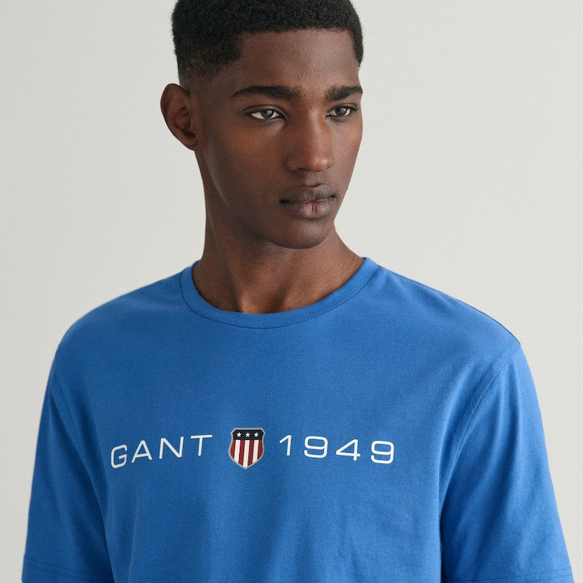 Gant 2003242 407 Rich Blue Printed Graphic Ss T-Shirt