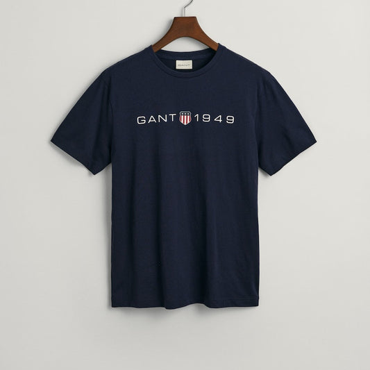 Gant 2003242 433 Evening Blue Printed Graphic Ss T-Shirt