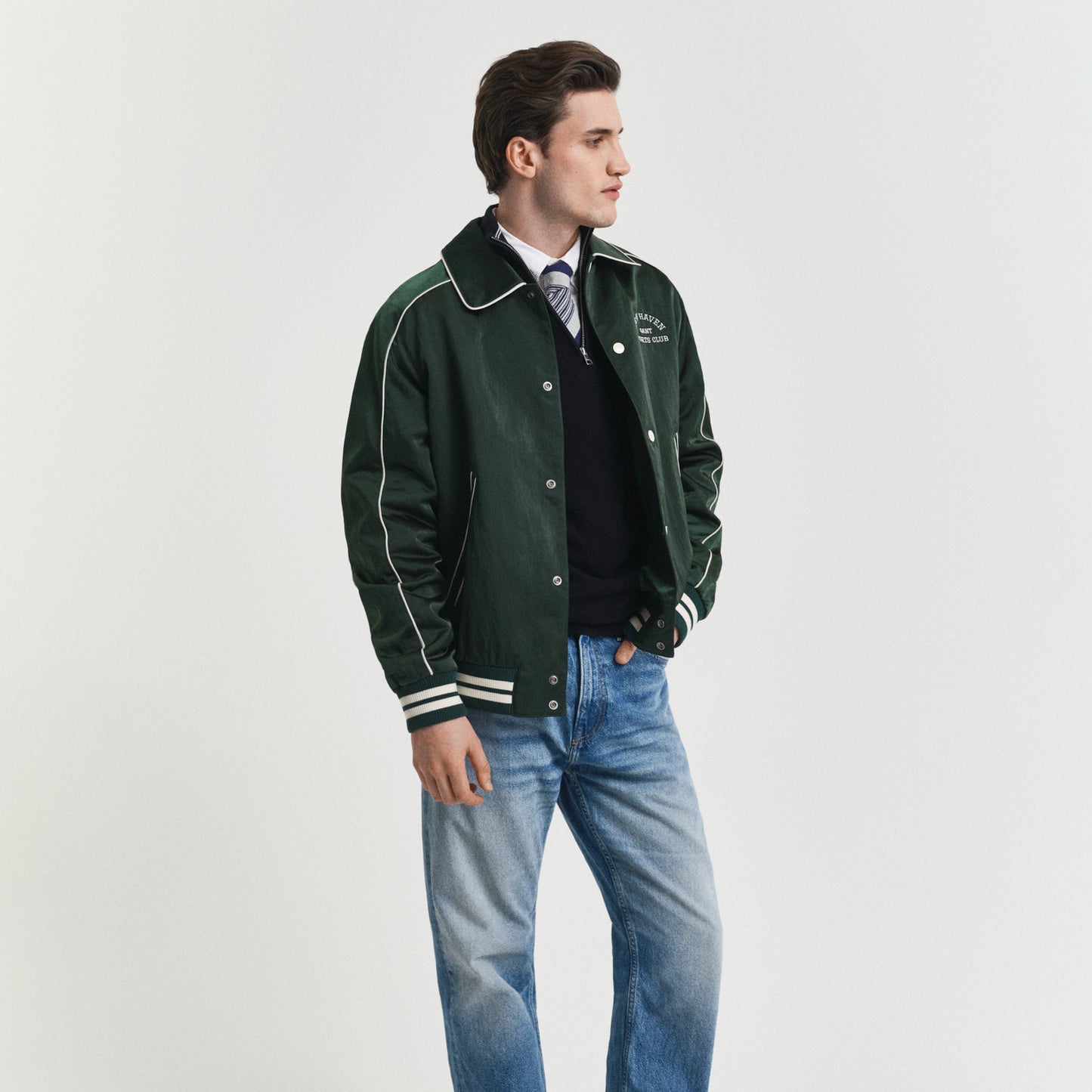 Gant 8040523 5 Black Cotton Pique Half Zip