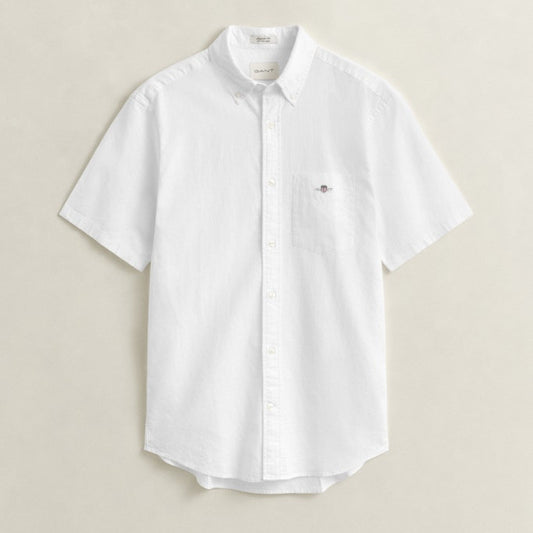 Gant 3250083 110 Reg Cotton Linen SS White Shirt