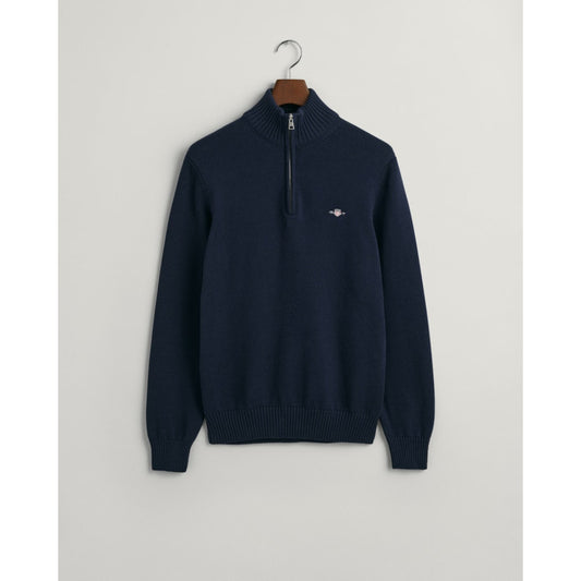 Gant 8030170 433 Evening Blue Casual Cotton Half Zip