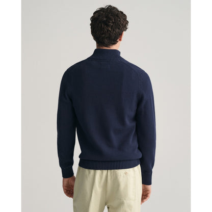 Gant 8030170 433 Evening Blue Casual Cotton Half Zip