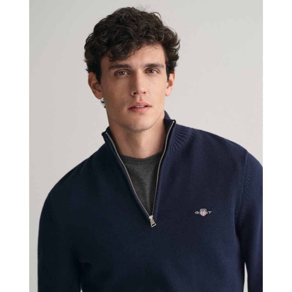 Gant 8030170 433 Evening Blue Casual Cotton Half Zip