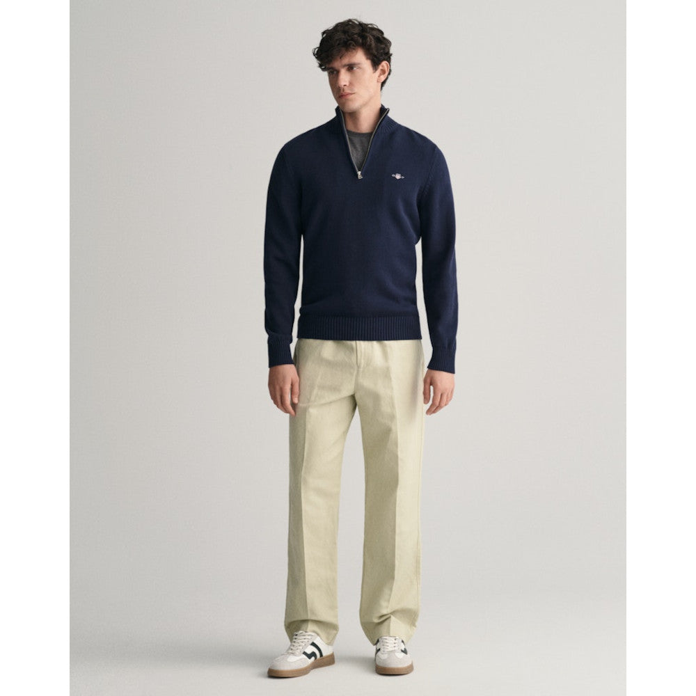 Gant 8030170 433 Evening Blue Casual Cotton Half Zip