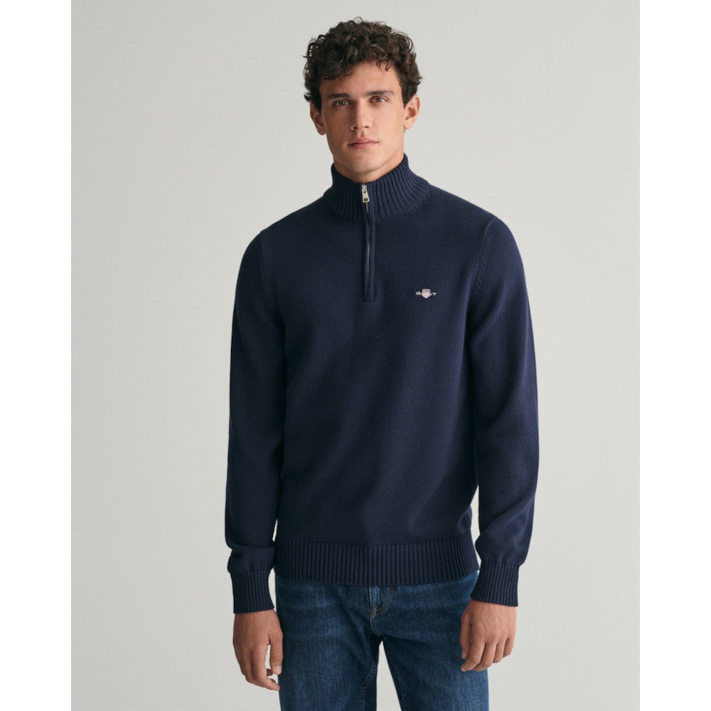 Gant 8030170 433 Evening Blue Casual Cotton Half Zip