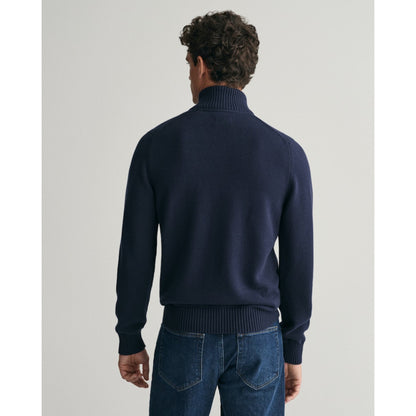 Gant 8030170 433 Evening Blue Casual Cotton Half Zip