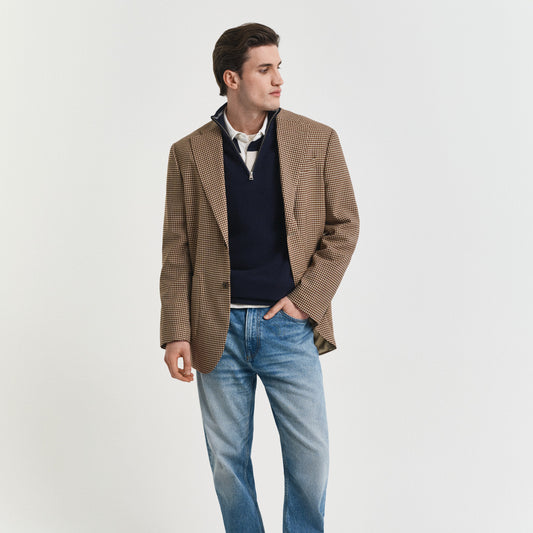 Gant 8040523 5 Black Cotton Pique Half Zip