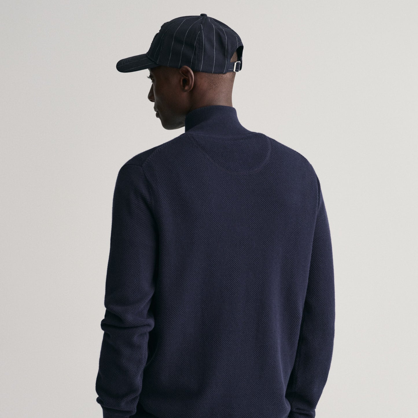 Gant 8040523 433 Evening Blue Cotton Pique Half Zip