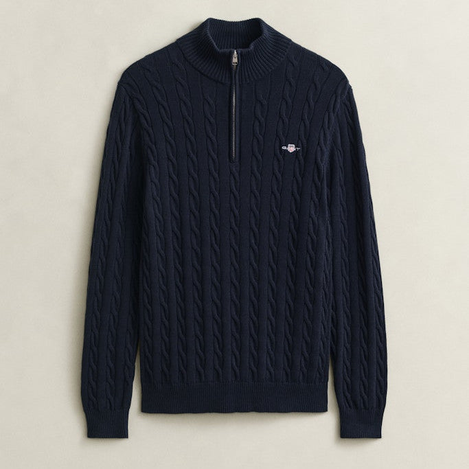 Gant 8050603 433 Evening Blue Cotton Cable Half Zip