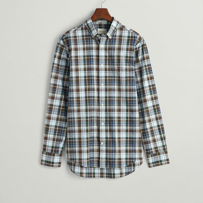 Gant 3230171 274 Rich Brown Reg Poplin Medium Check Shirt
