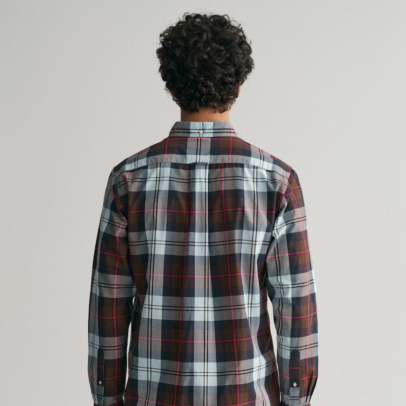 Gant 3230173 274 Rich Brown Reg Poplin Large Check Shirt